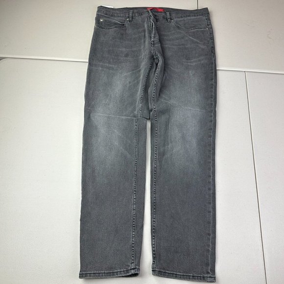 Hugo Boss‎ Jeans Mens 34x34 Black Straight Leg Dark Wash Regular Denim Used - Picture 1 of 12